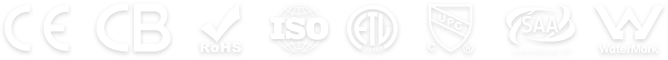 CE CB RoHS ISO ETL cUPC SAA WaterMark certifications